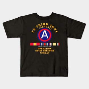 3rd US Army - Iraq Freedom Vet w Svc wo DS Kids T-Shirt